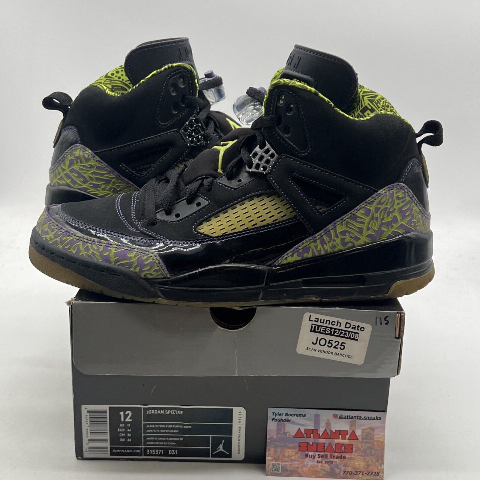 Size 12 - Jordan SpizIke Citron (315371-031)
