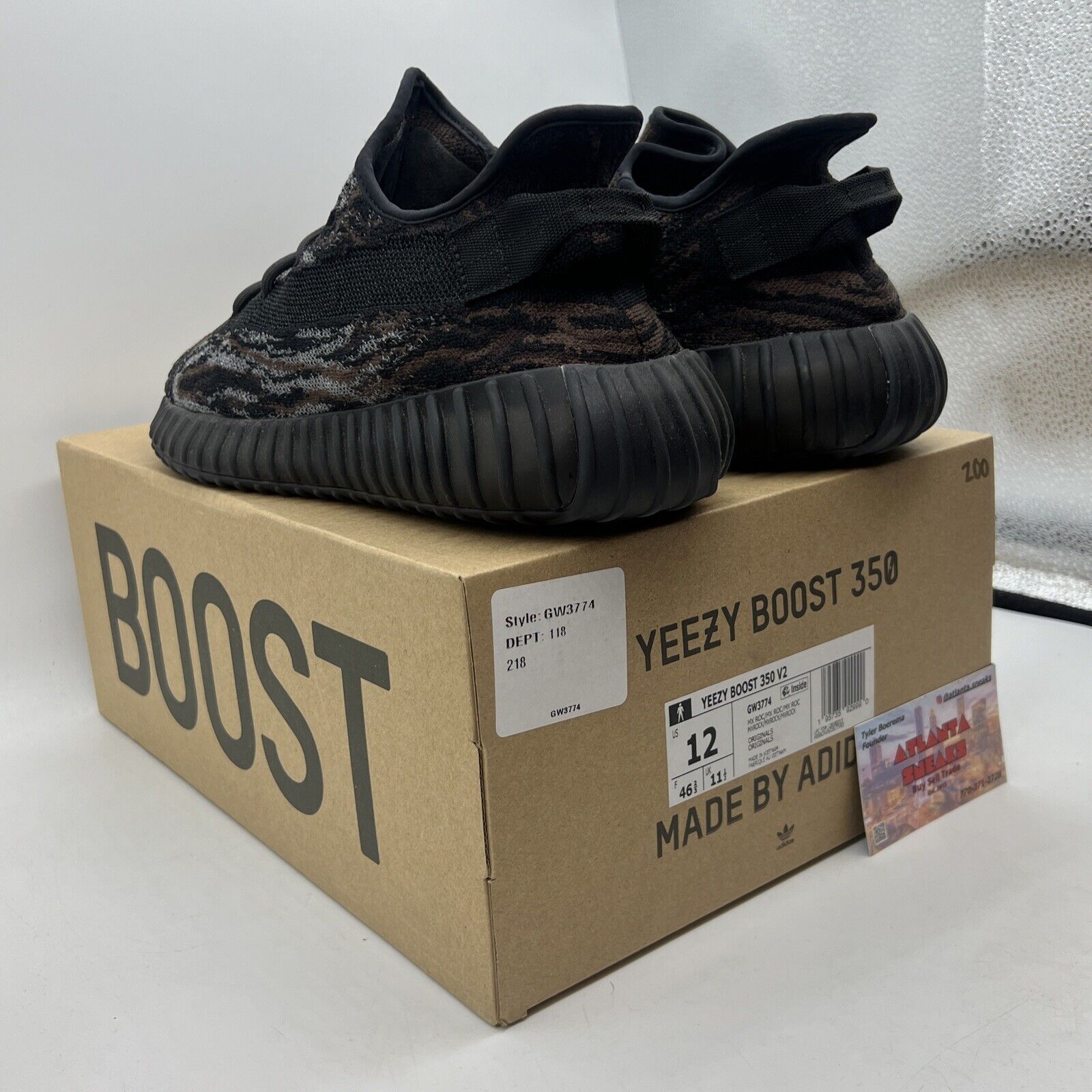 Size 12 - adidas Yeezy Boost 350 V2 Low MX Rock Black Brown (GW3774)