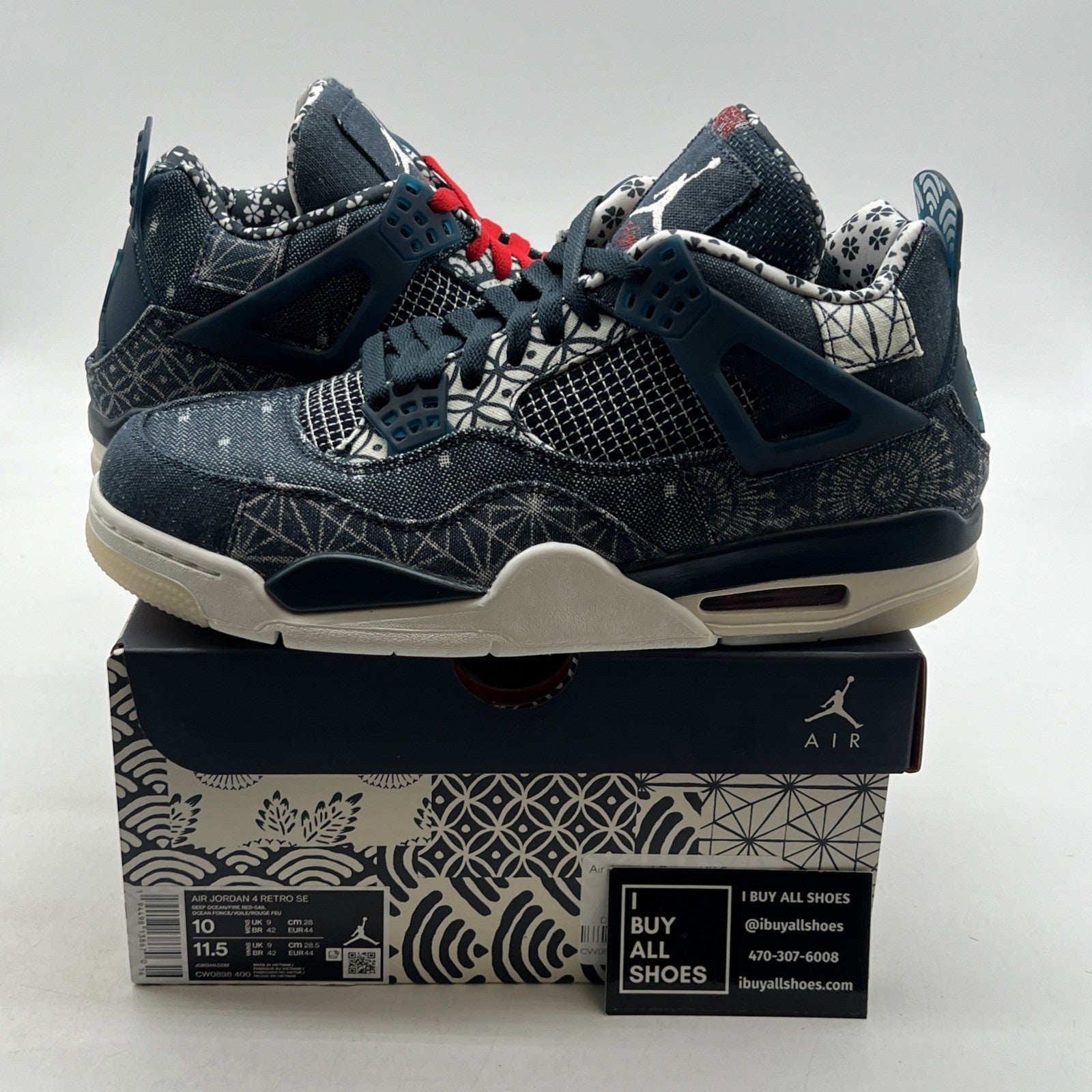 Size 10 - Air Jordan 4 Retro SE Sashiko (CW0898-400)
