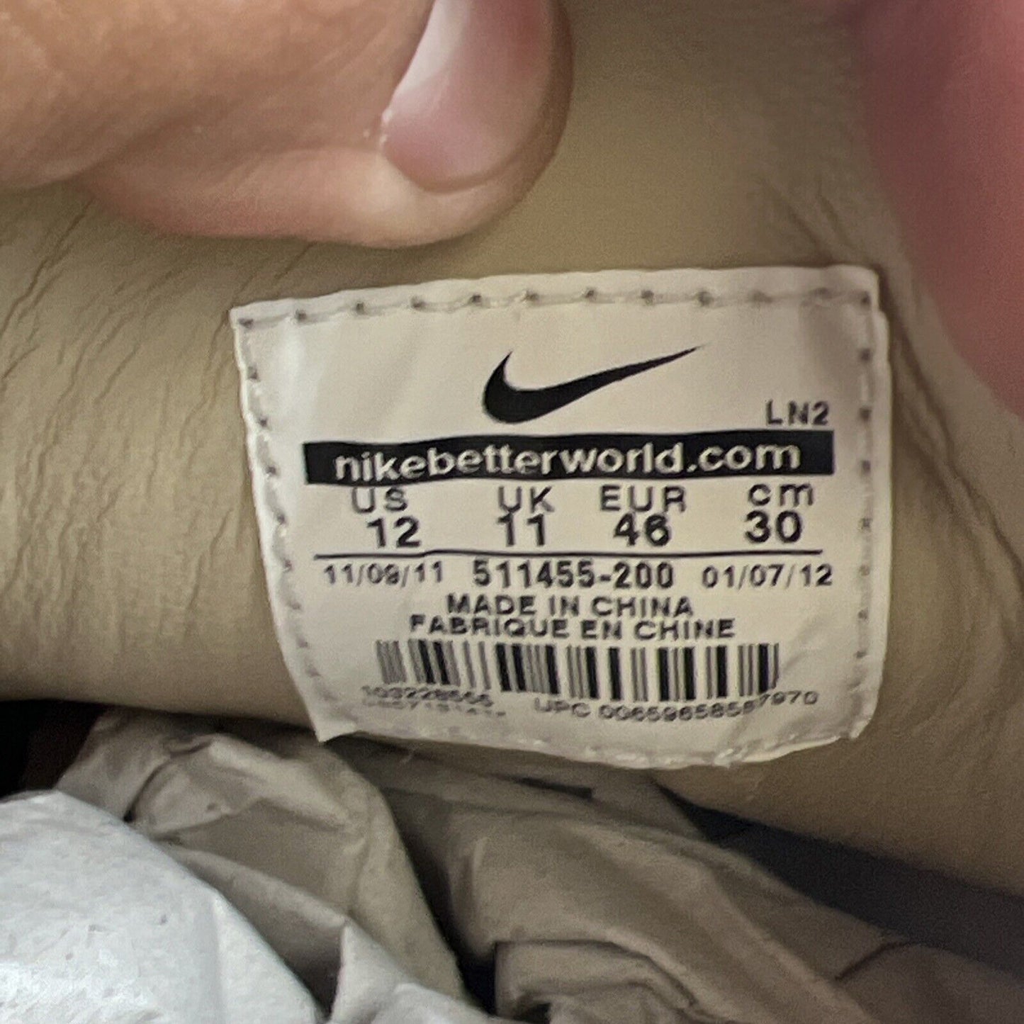 Size 12 - Nike Air Force 1 Supreme Ds Deconstruct (511455-200)