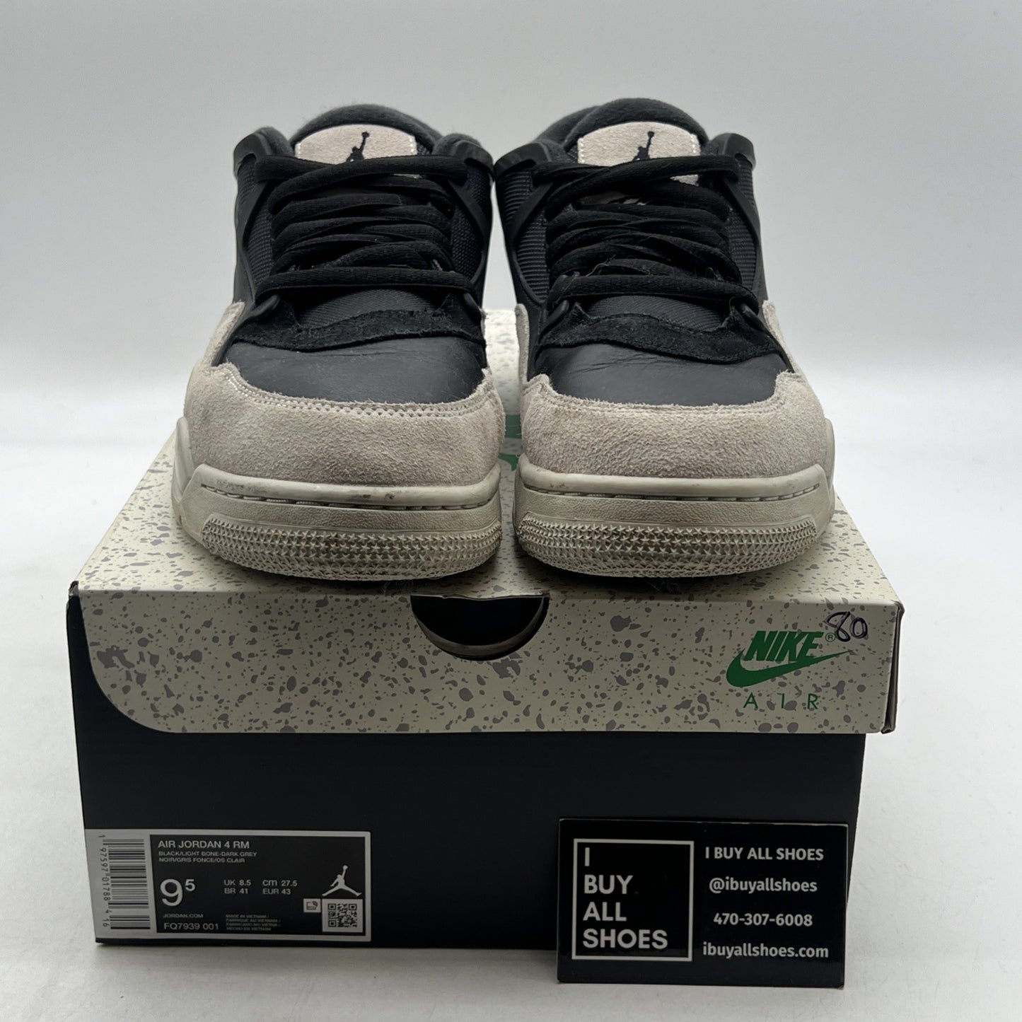 Size 9.5 - Air Jordan 4 RM Black Light Bone (FQ7939-001)