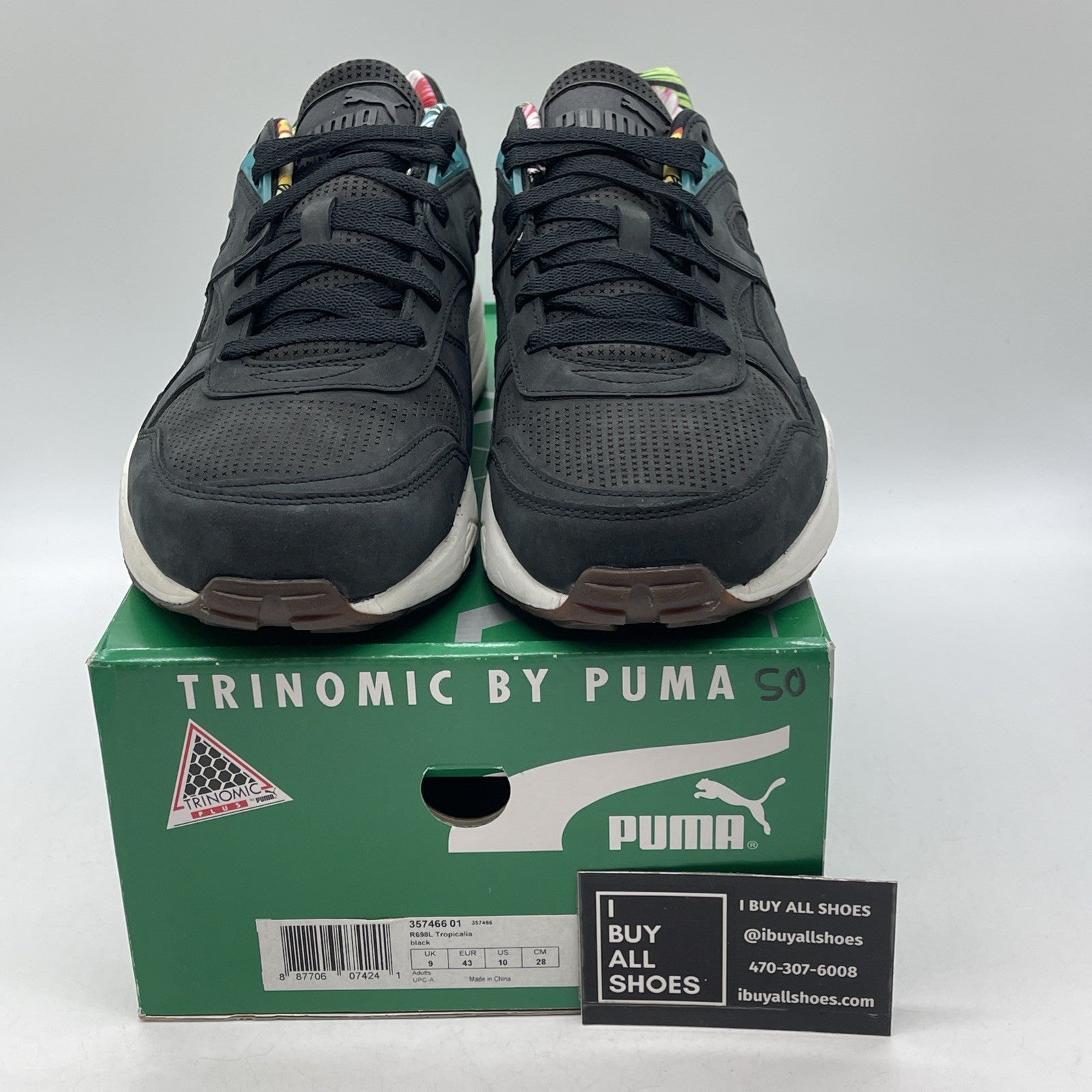 Size 10 - PUMA R698L Tropicalia Black (357466-01)