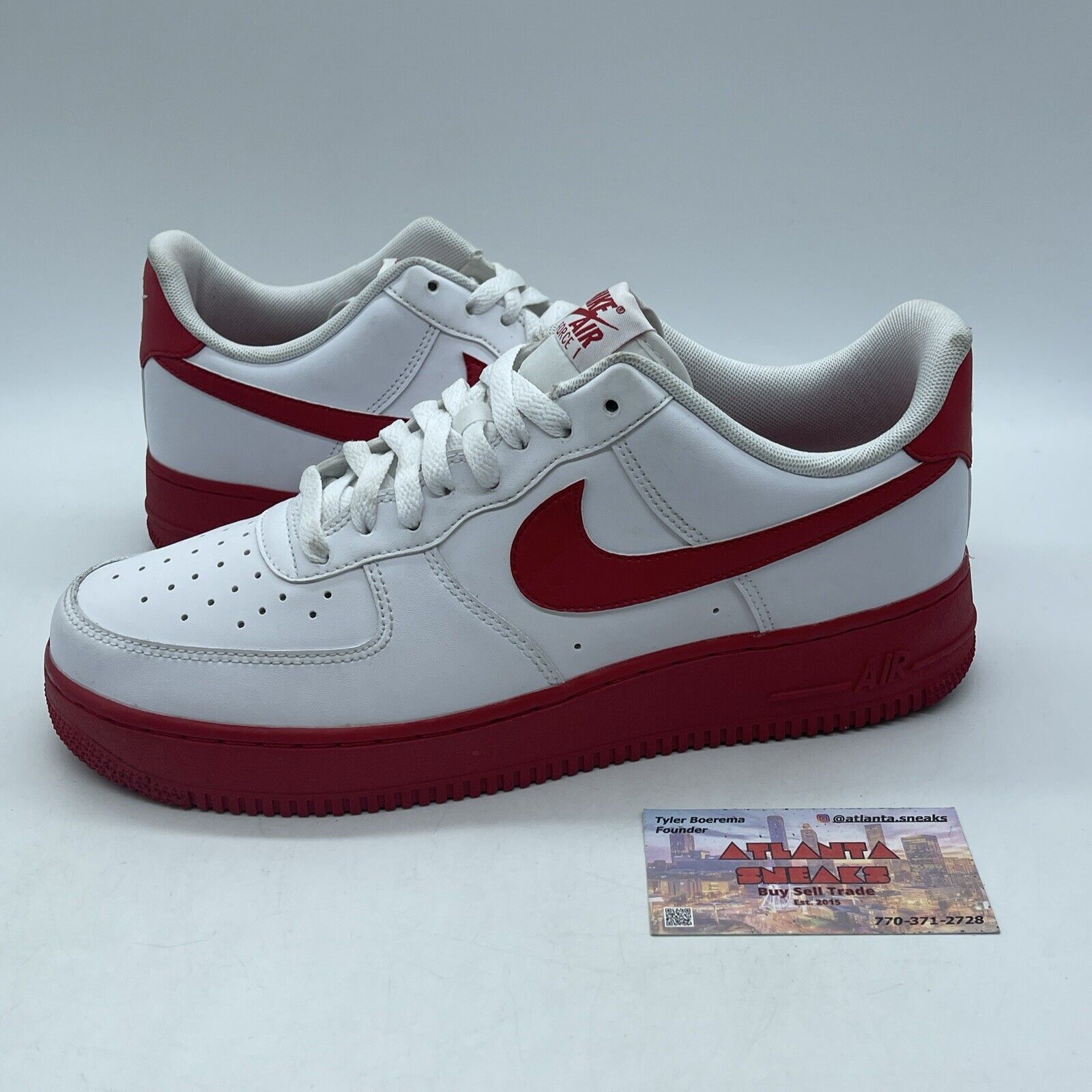 Size 9.5 - Nike Air Force 1 Low White Red Sole Leather (CK7663-102)