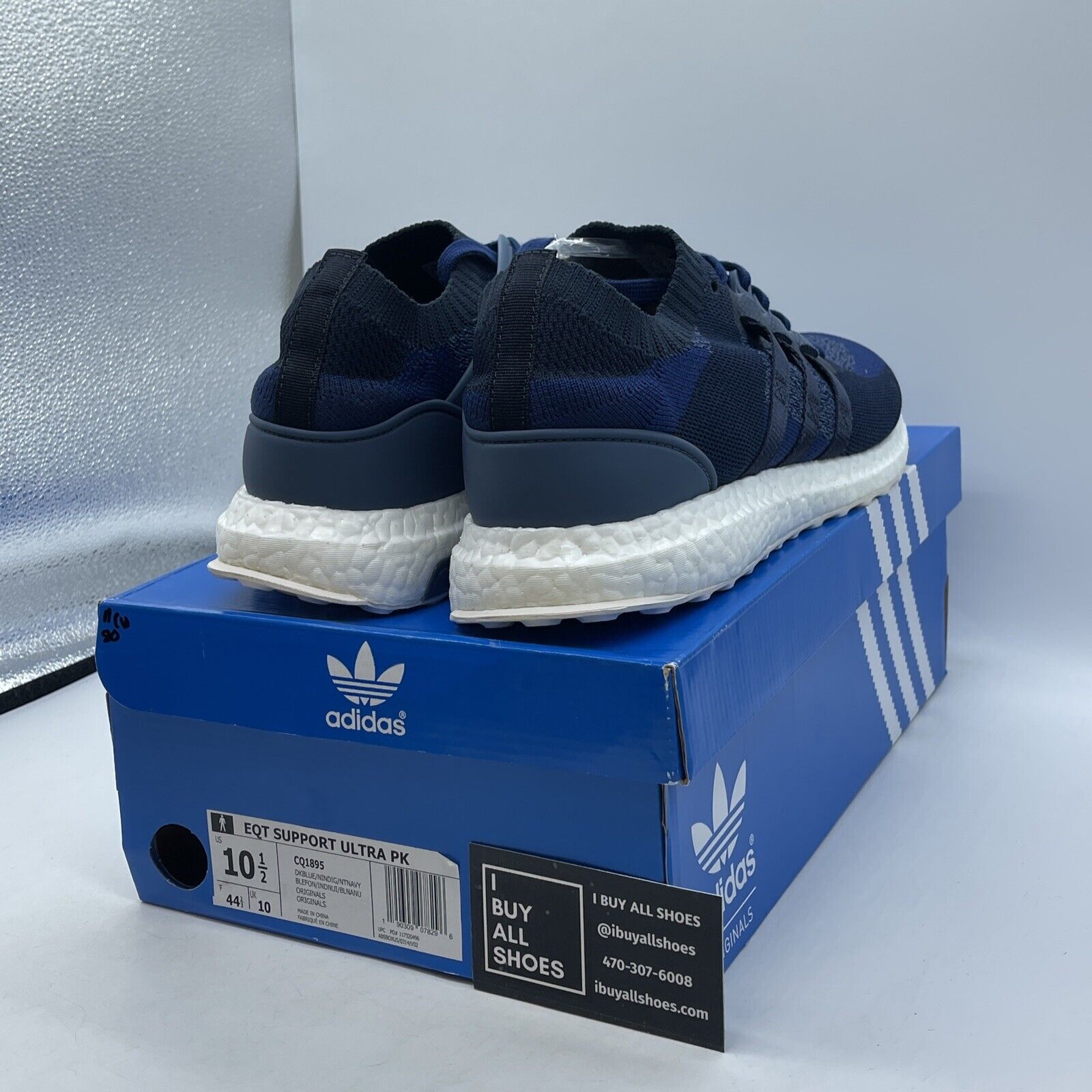 Size 10.5 - adidas Sneakersnstuff x EQT Support Ultra Primeknit Dark Blue Suede