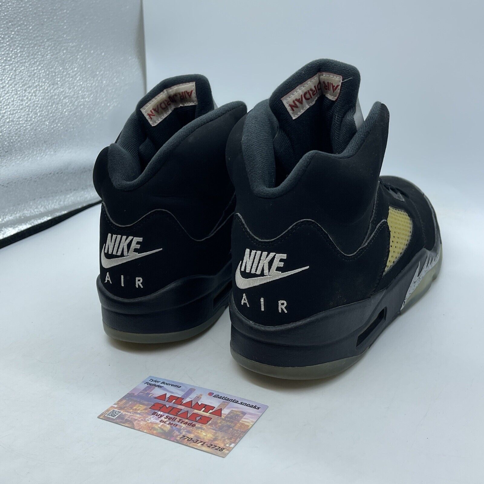 Size 10 - Jordan 5 OG Mid Metallic Silver Black White Suede (845035-003)