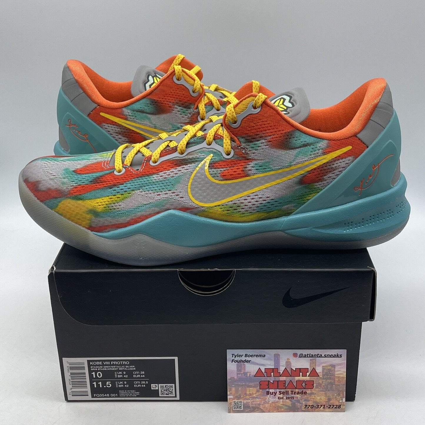 Size 10 - Nike Kobe 8 Protro 2024 Venice Beach Yellow Green Orange (FQ3548-001)
