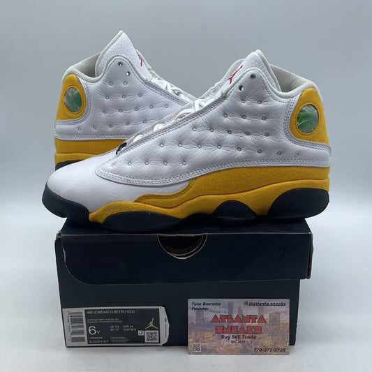 Size 6Y - Jordan 13 Del Sol (GS) White Black Leather Yellow Suede (DJ3003-167)