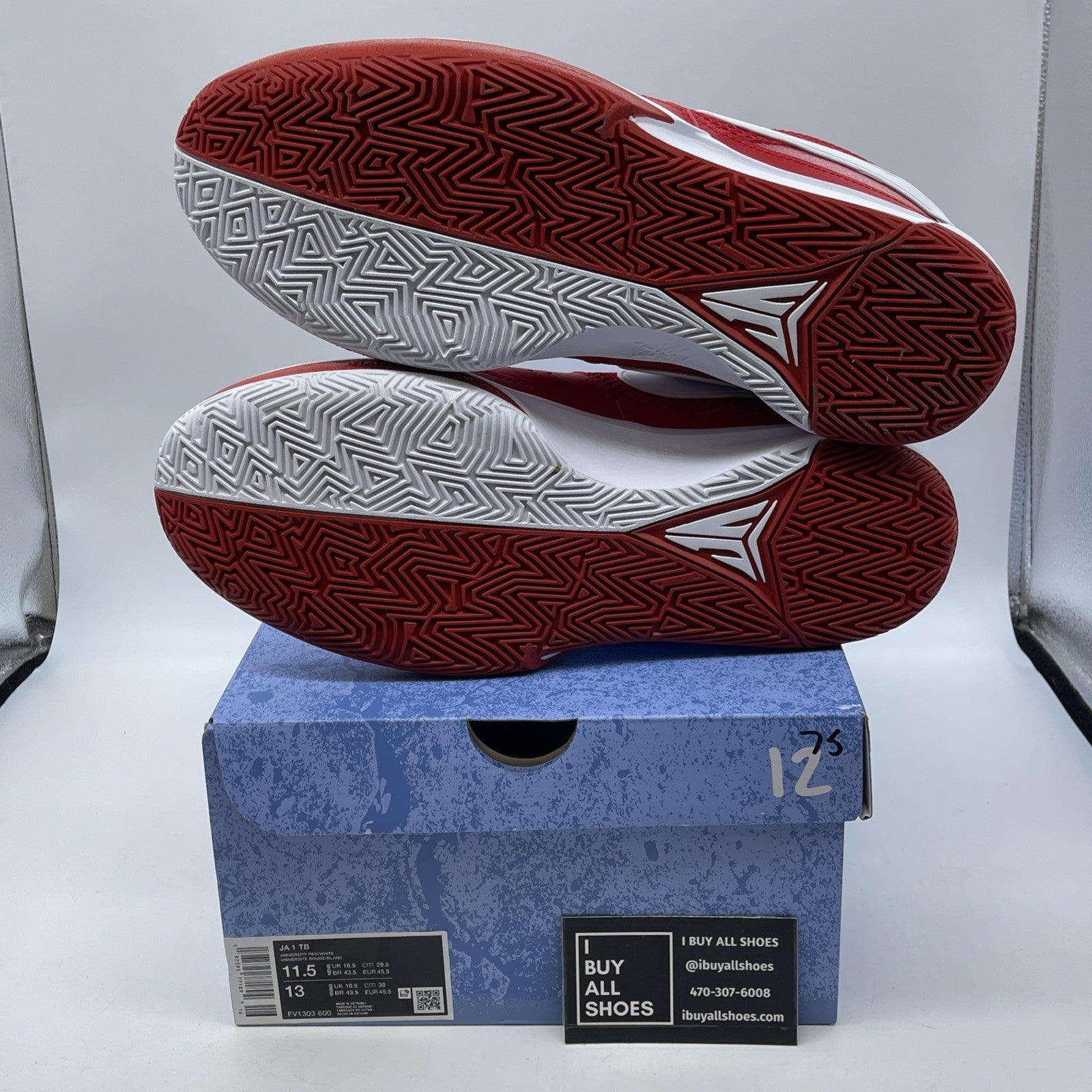 Size 11.5 - Nike Ja 1 TB Basketball Shoes University Red White (FV1303-600)