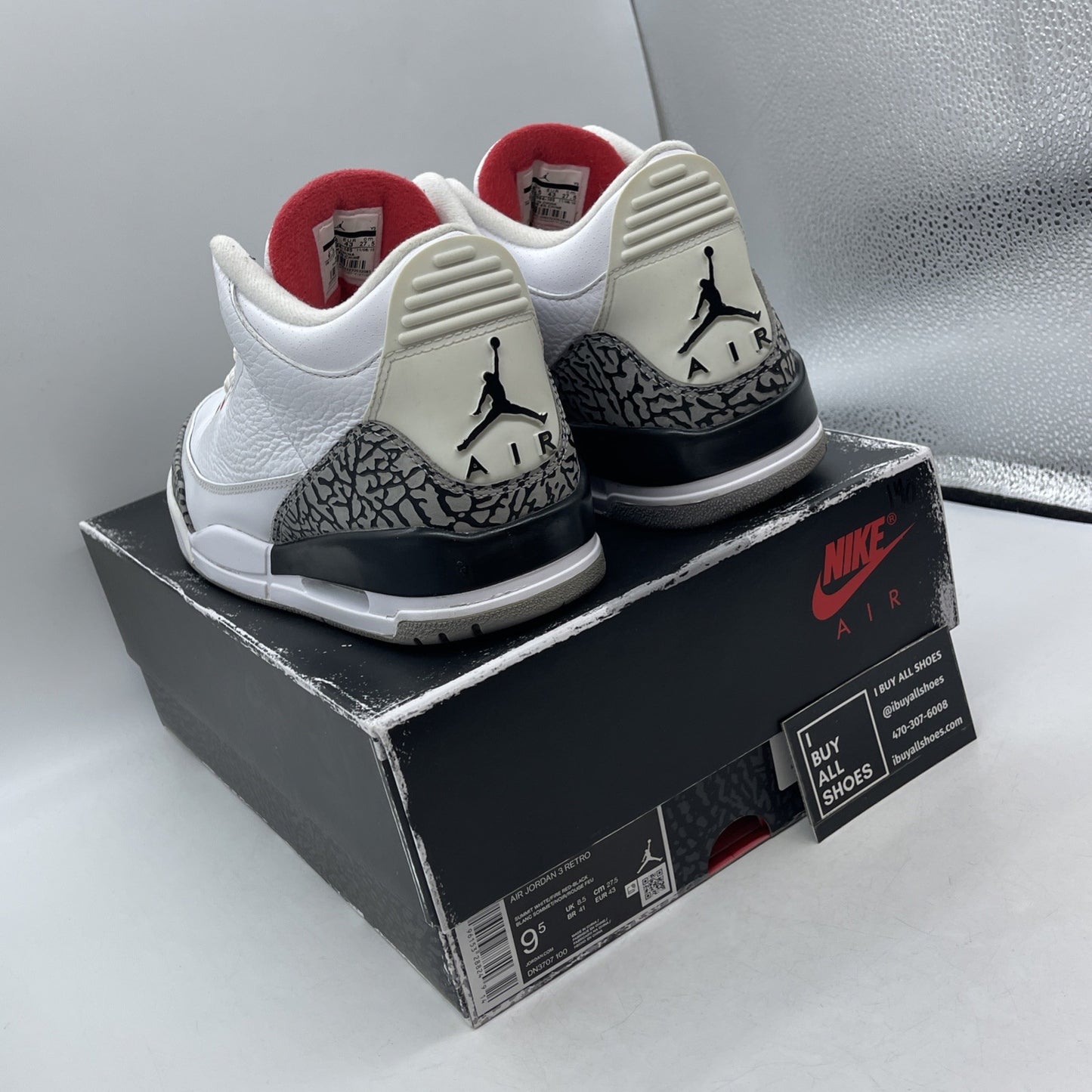 Size 9.5 - Air Jordan 3 Retro Mid White Cement Reimagined (DN3707-100)