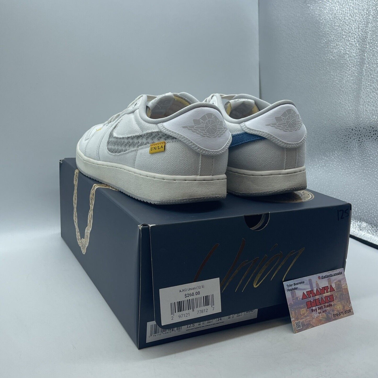 Size 12.5 - Jordan 1 KO x Union LA Low White Neutral Grey Blue (DO8912-101)