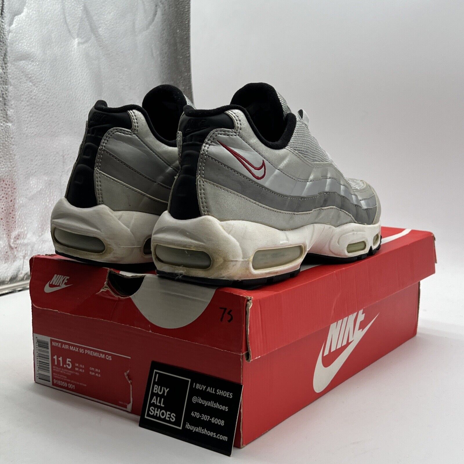 Size 11.5 - Nike Air Max 95 QS Silver Bullet (918359-001)