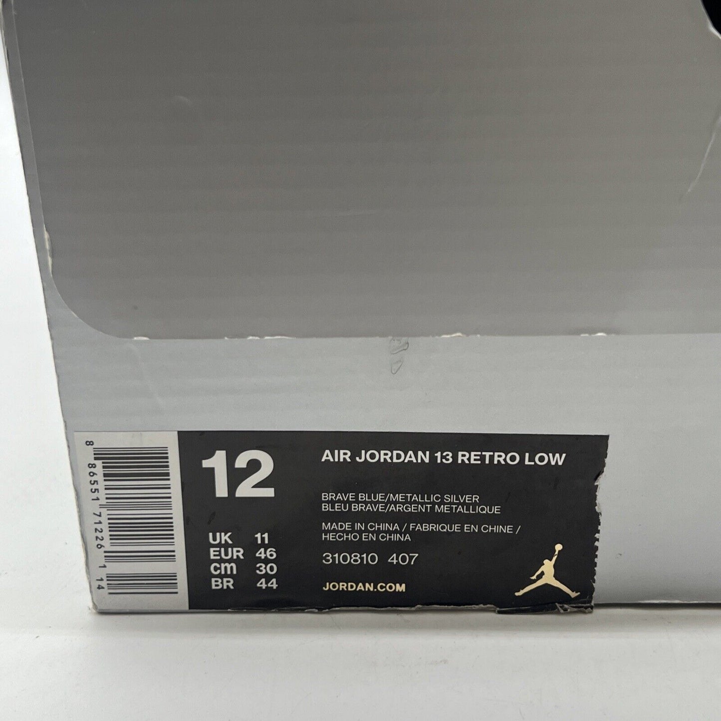 Size 12 - Air Jordan 13 Retro 2017 Low Brave Blue (310810-407)