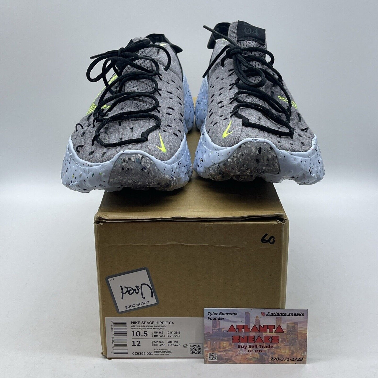 Size 10.5 - Nike Space Hippie 04 Grey Volt Blue Green Black (CZ6398-001)