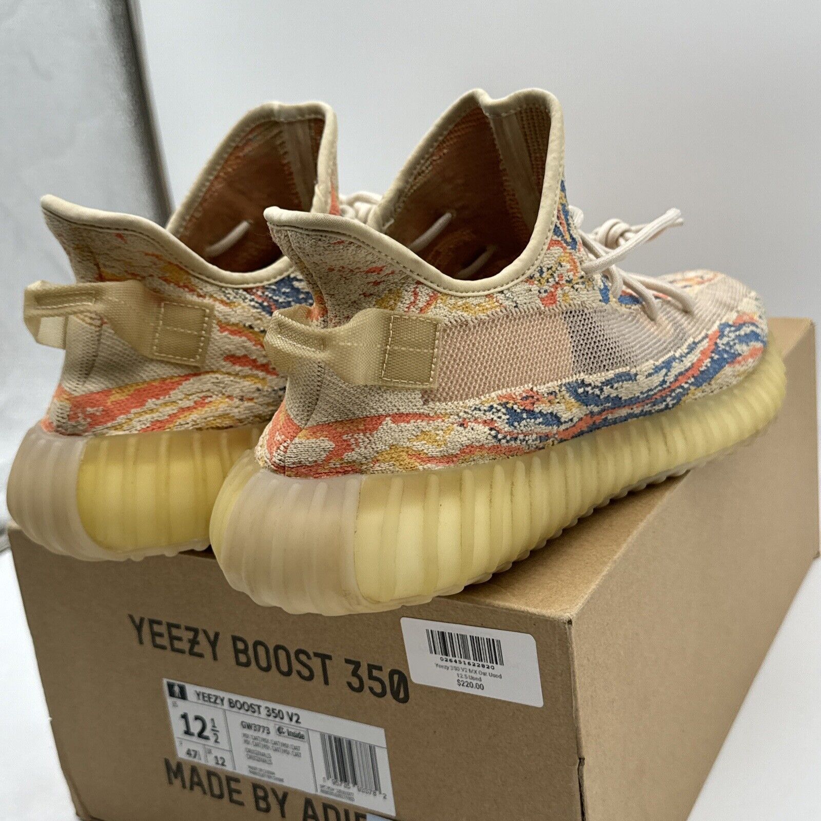 Size 12.5 - adidas Yeezy Boost 350 V2 Low MX Oat Yellow Blue Orange Comfy Kanye