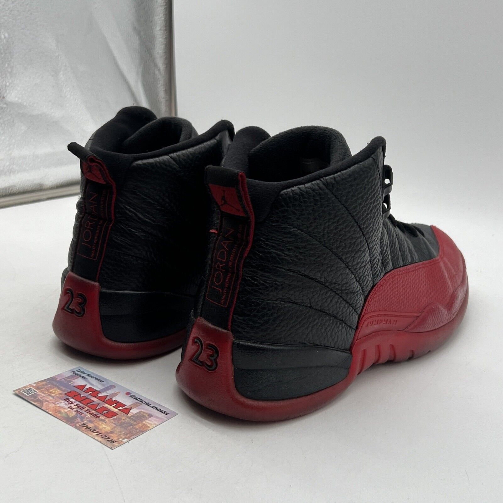 Size 11.5 - Jordan 12 Retro Mid Flu Game Black Leather Red (130690-002)