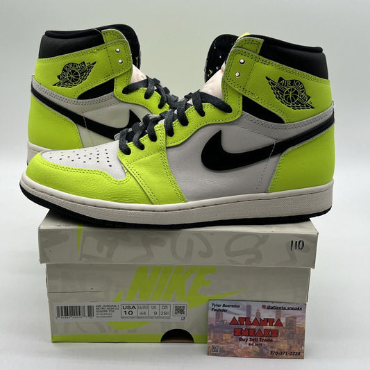 Size 10 - Jordan 1 Retro High OG Visionaire Black White Volt (555088-702)