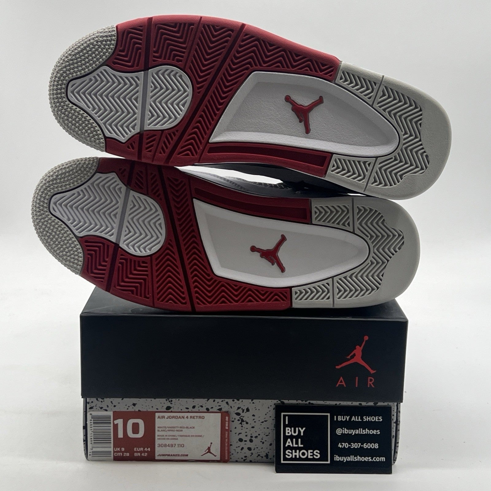 Size 10 - Air Jordan 4 Retro Fire Red 2012 (308497-110).