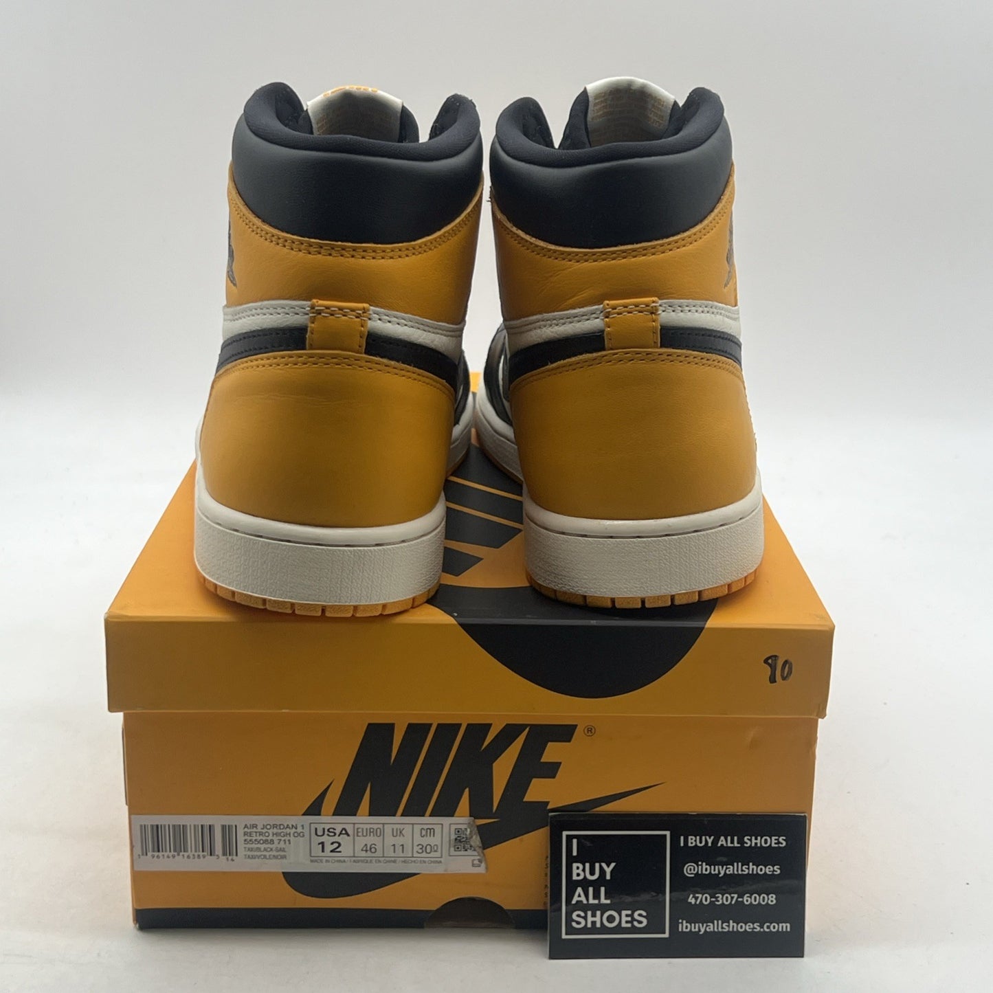 Size 12 - Air Jordan 1 Retro OG High Yellow Toe (555088-711)