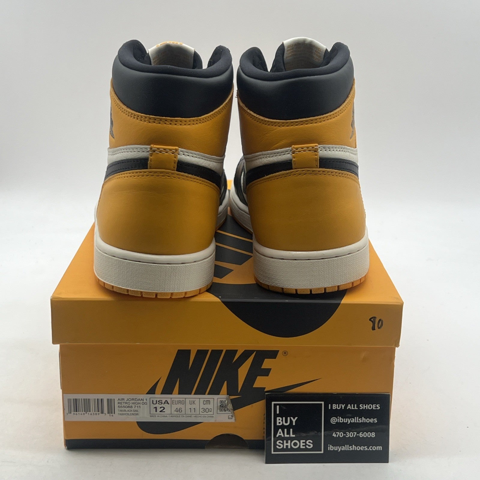 Size 12 - Air Jordan 1 Retro OG High Yellow Toe (555088-711)