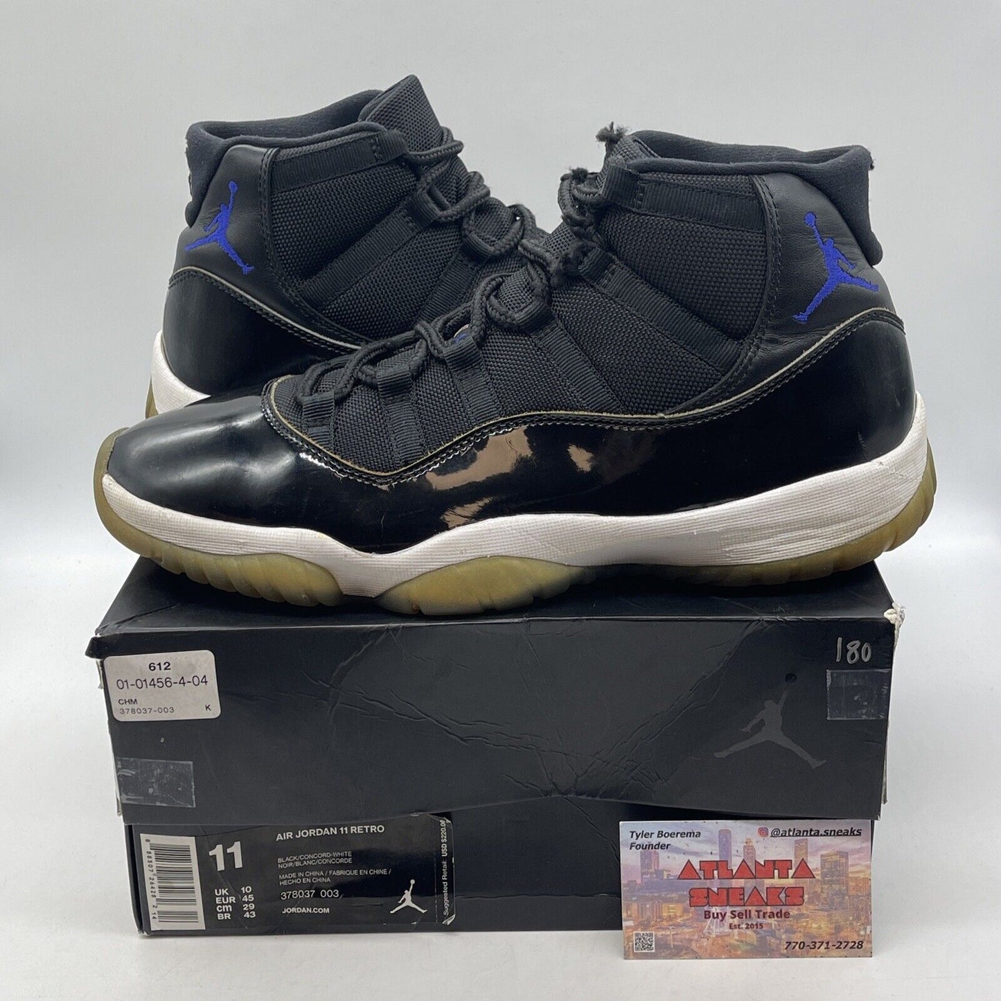 Size 11 - Jordan 11 Retro High Space Jam Blue Black Leather Suede (378037-003)