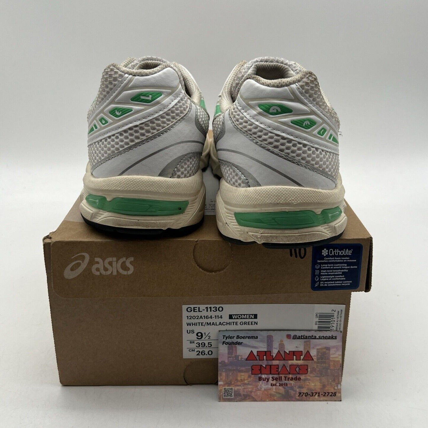 Size 9 - Asics Gel 1130 ‘Green Malachite’ (1202A164-114) White Grey