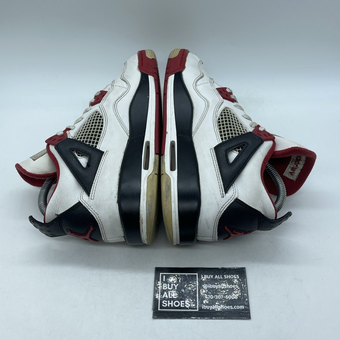 Size 6Y - Jordan 4 Retro Fire Red 2012 White Black Leather (408452-110)