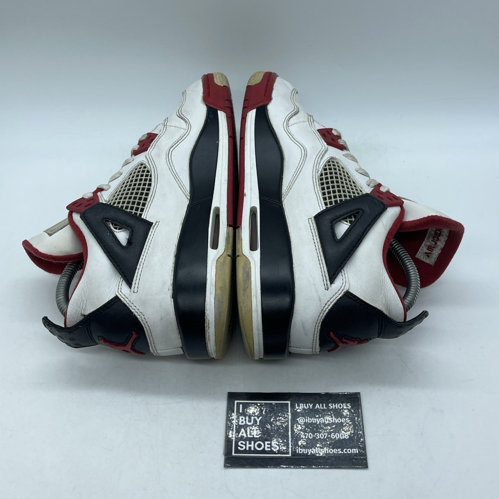 Size 6Y - Jordan 4 Retro Fire Red 2012 White Black Leather (408452-110)