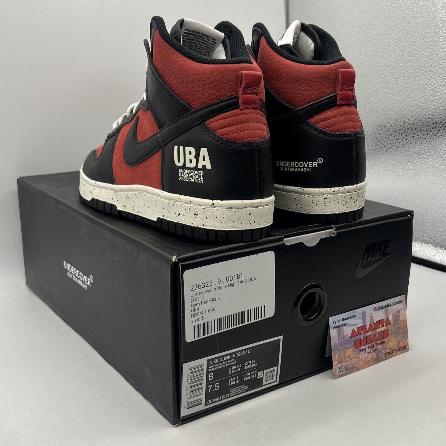 Size 6 - Nike Undercover x Dunk 1985 High UBA Red Black White Leather DD9401-600