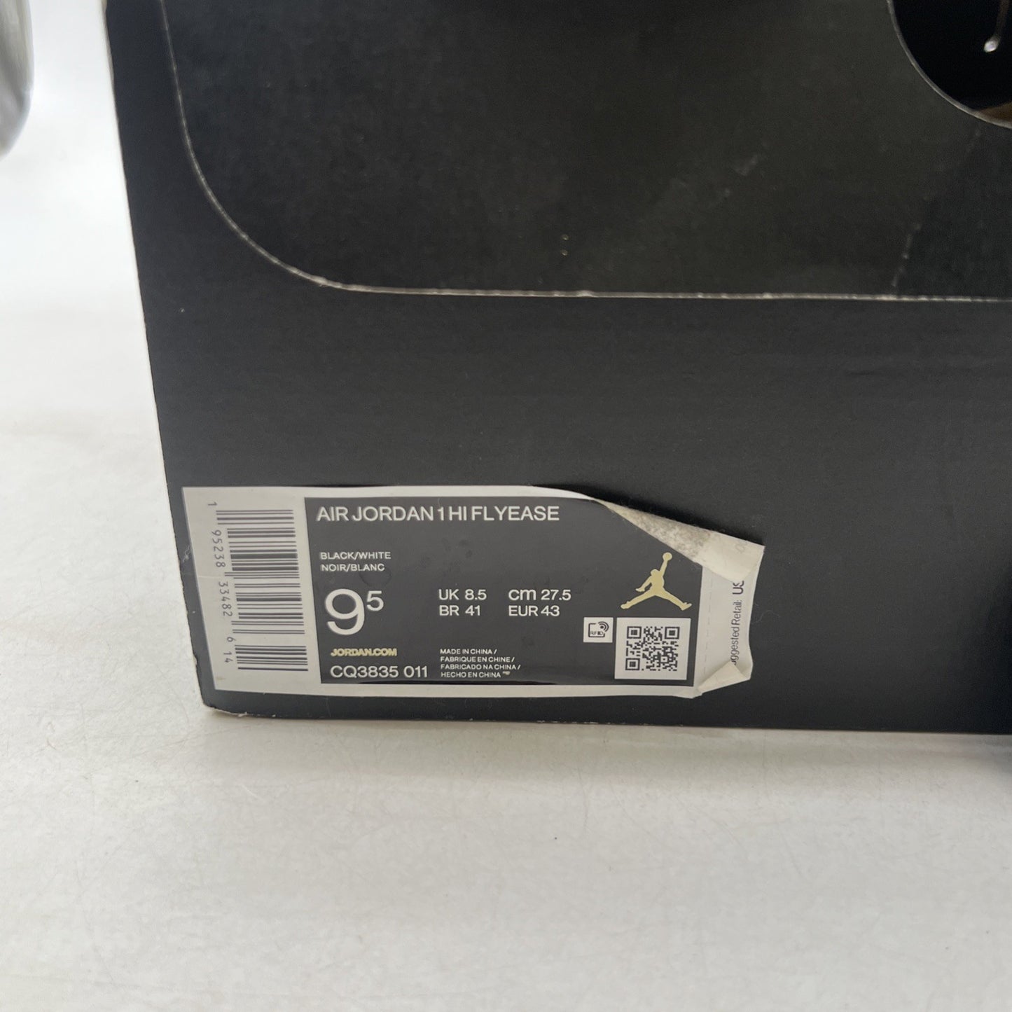 Size 9.5 - Air Jordan 1 FlyEase High Black White (CQ3835-011)
