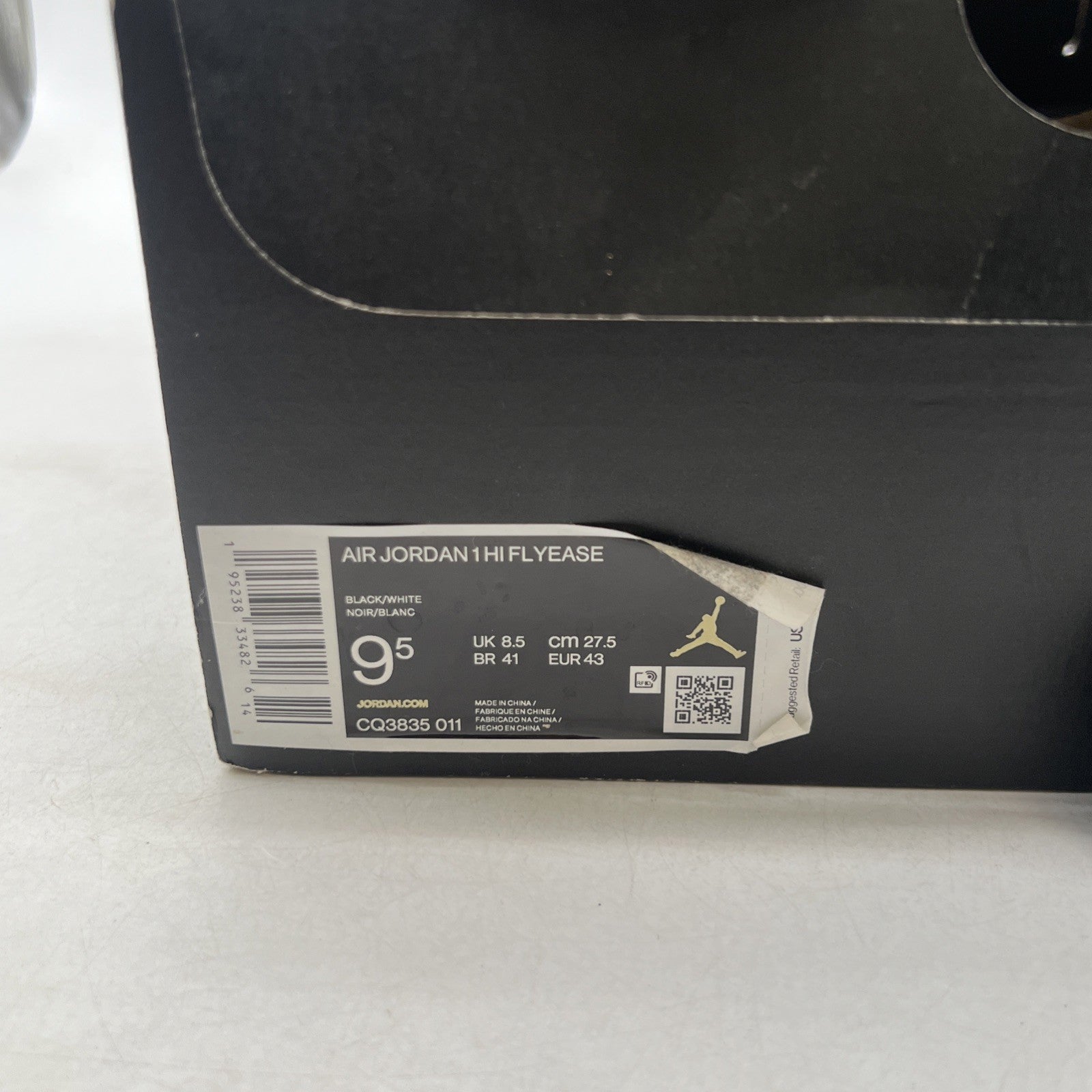 Size 9.5 - Air Jordan 1 FlyEase High Black White (CQ3835-011)