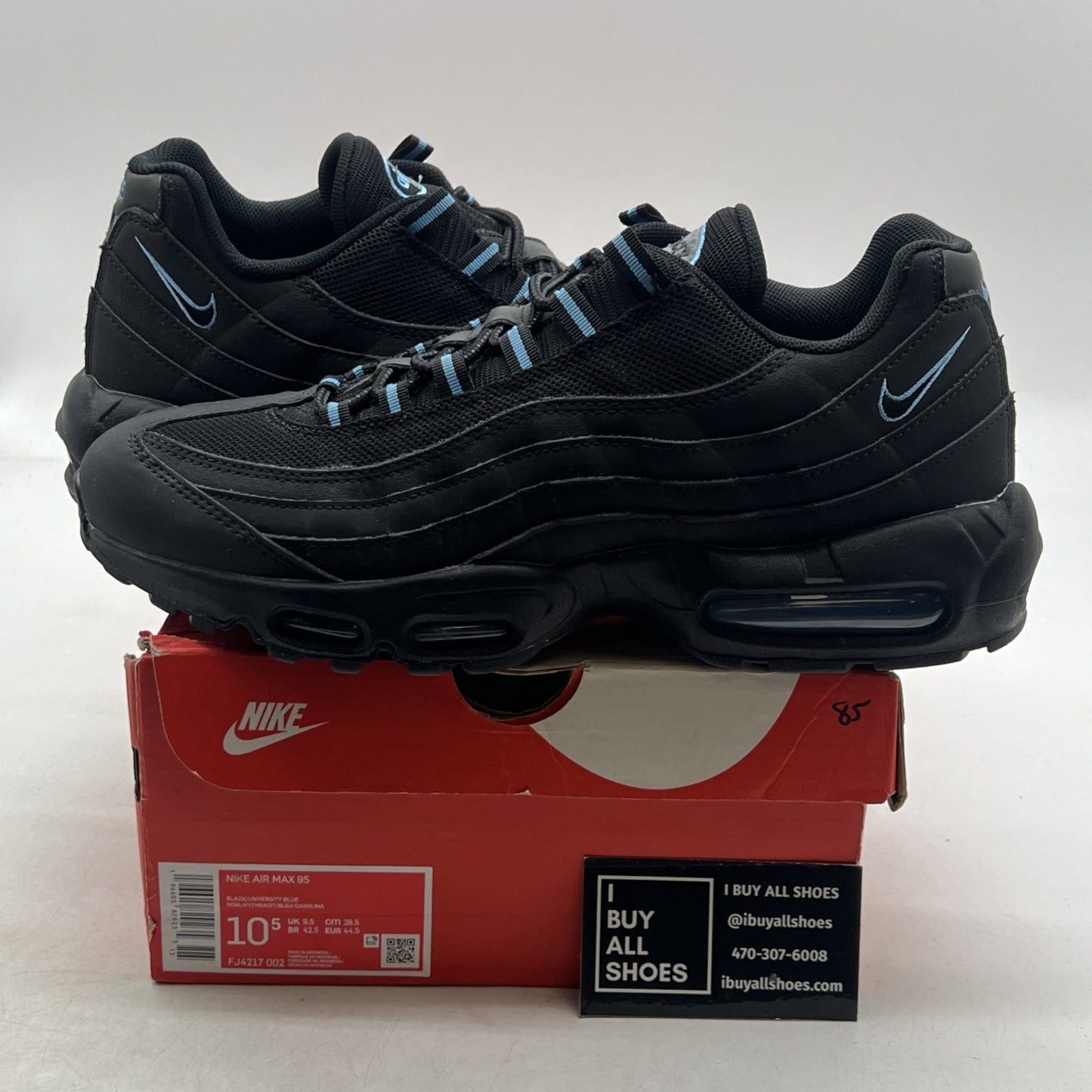 Size 10.5 - Nike Air Max 95 Black University Blue (FJ4217-002) 2023