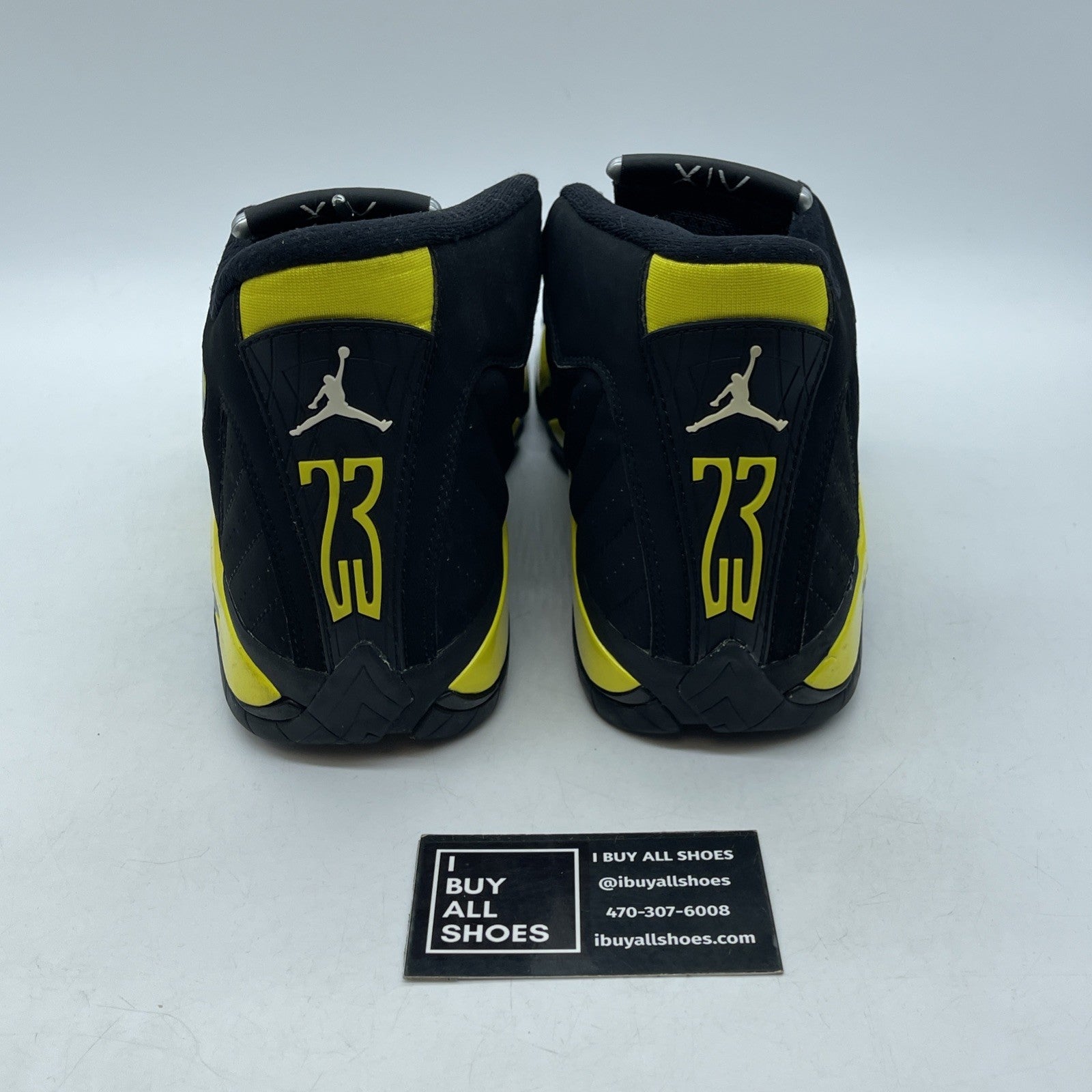 Size 9 - Air Jordan 14 Retro Thunder Black Yellow Suede (487471-070)
