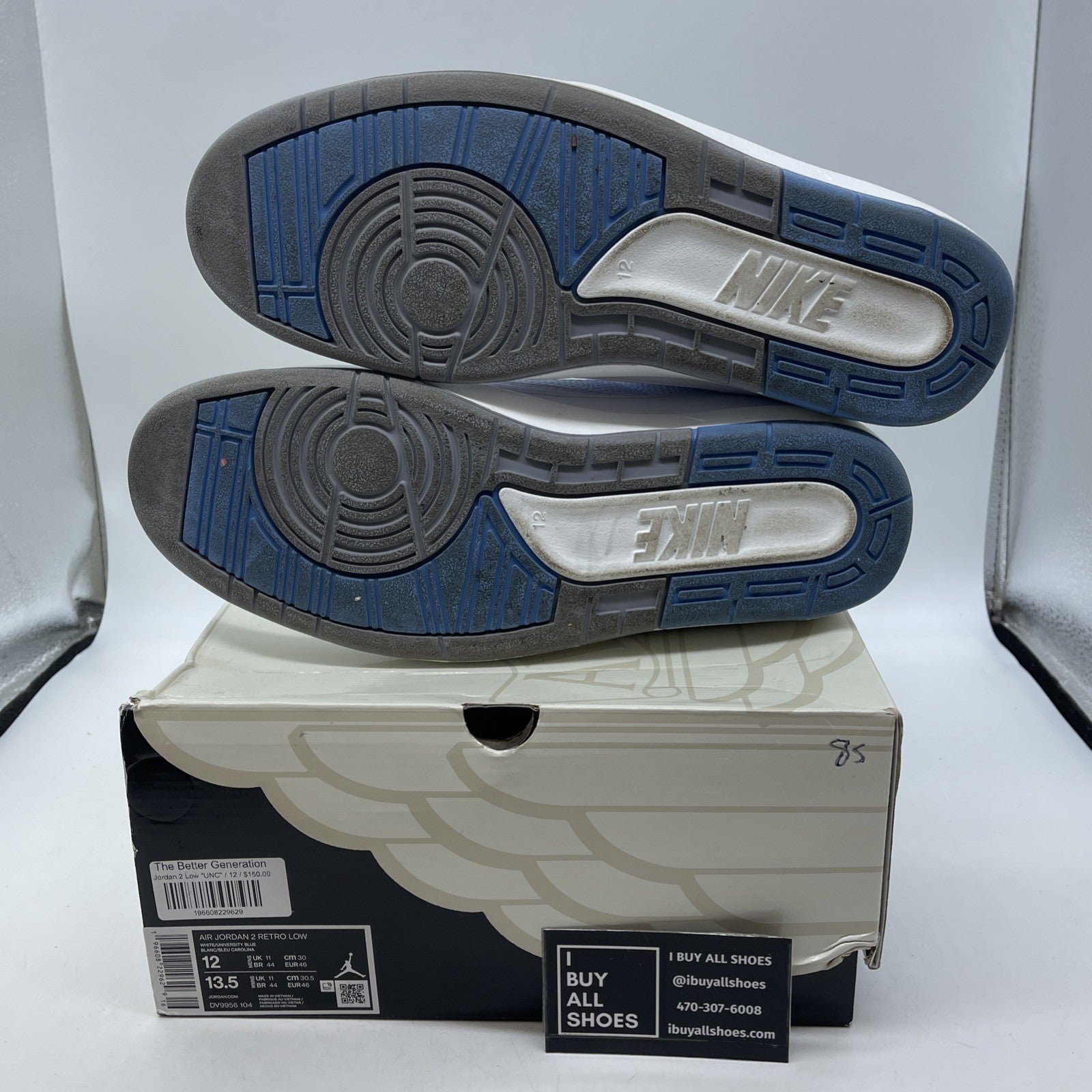 Size 12 - Air Jordan 2 Retro Low UNC (DV9956-104)