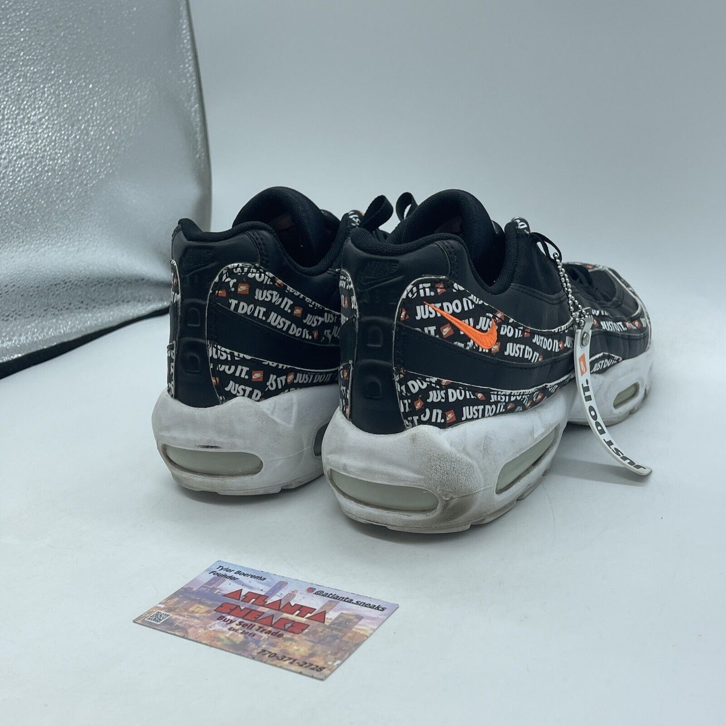 Size 9.5 - Nike Air Max 95 Just Do It Orange Black Suede Leather (AV6246-001)