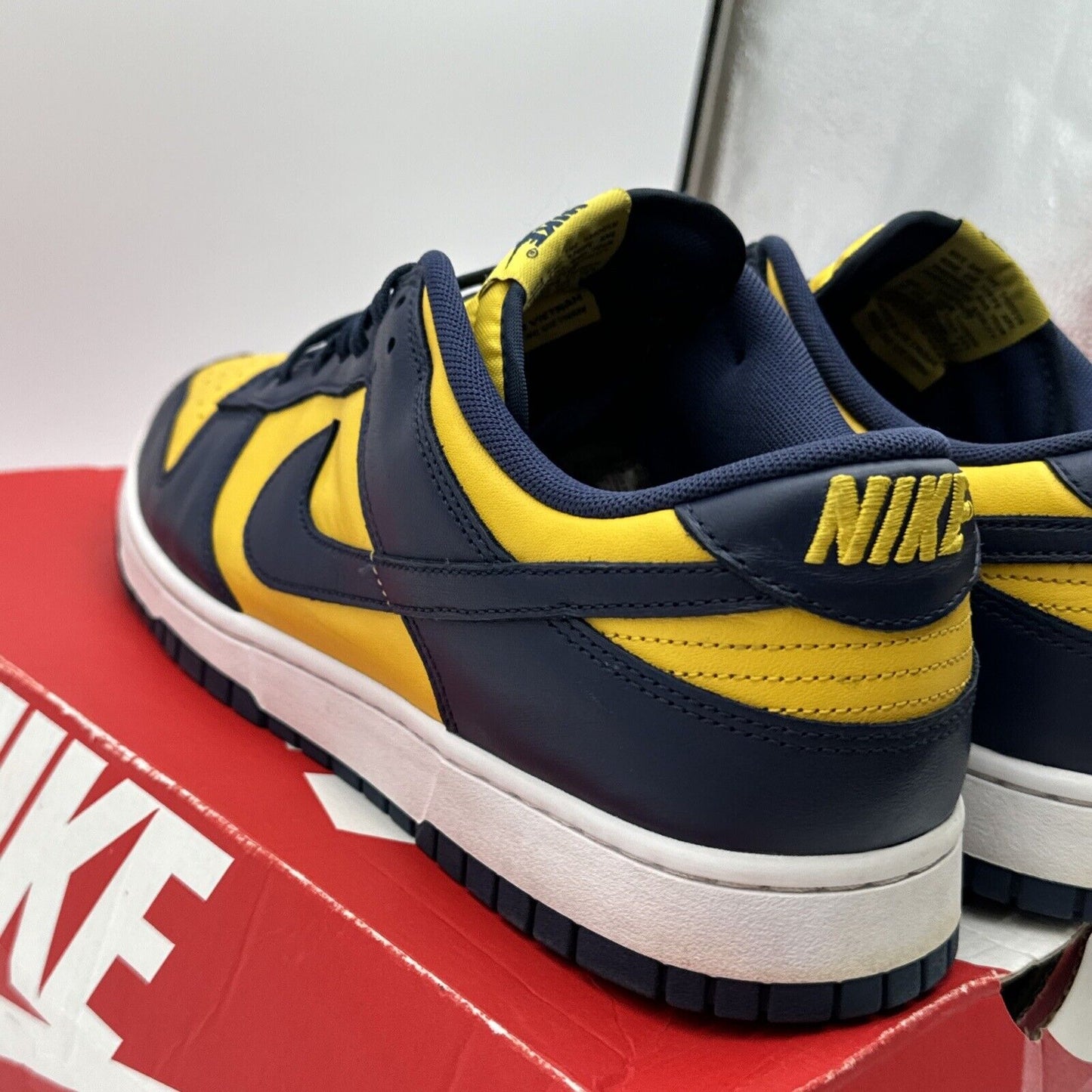 Size 13 - Nike Dunk Low Michigan 2021 Blue Maize Midnight Navy Leather OG All M