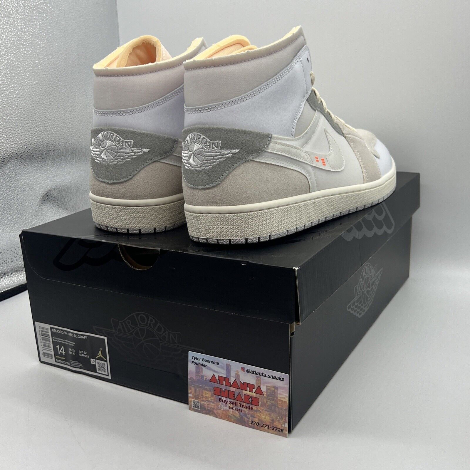 Size 14 - Jordan 1 Mid SE Craft White 2022 Brand New Og All