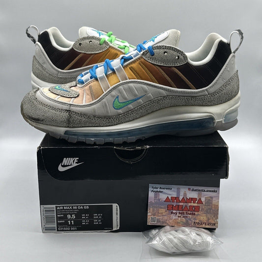 Size 9.5 - Nike Air Max 98 On Air: NYC La Mezcla 2019 Green Blue Icy Sole