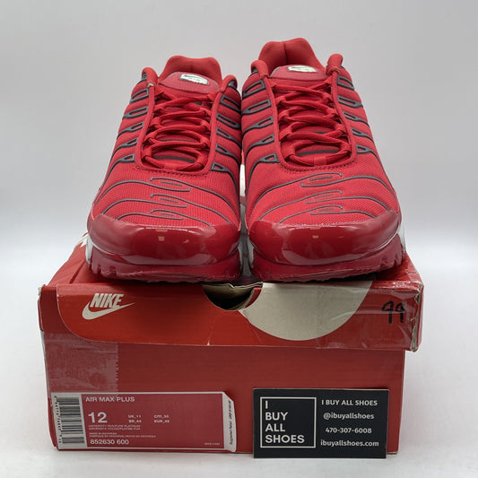 Size 12 - Nike Air Max Plus Red Pure Platinum Grey Suede Leather (852630-600)