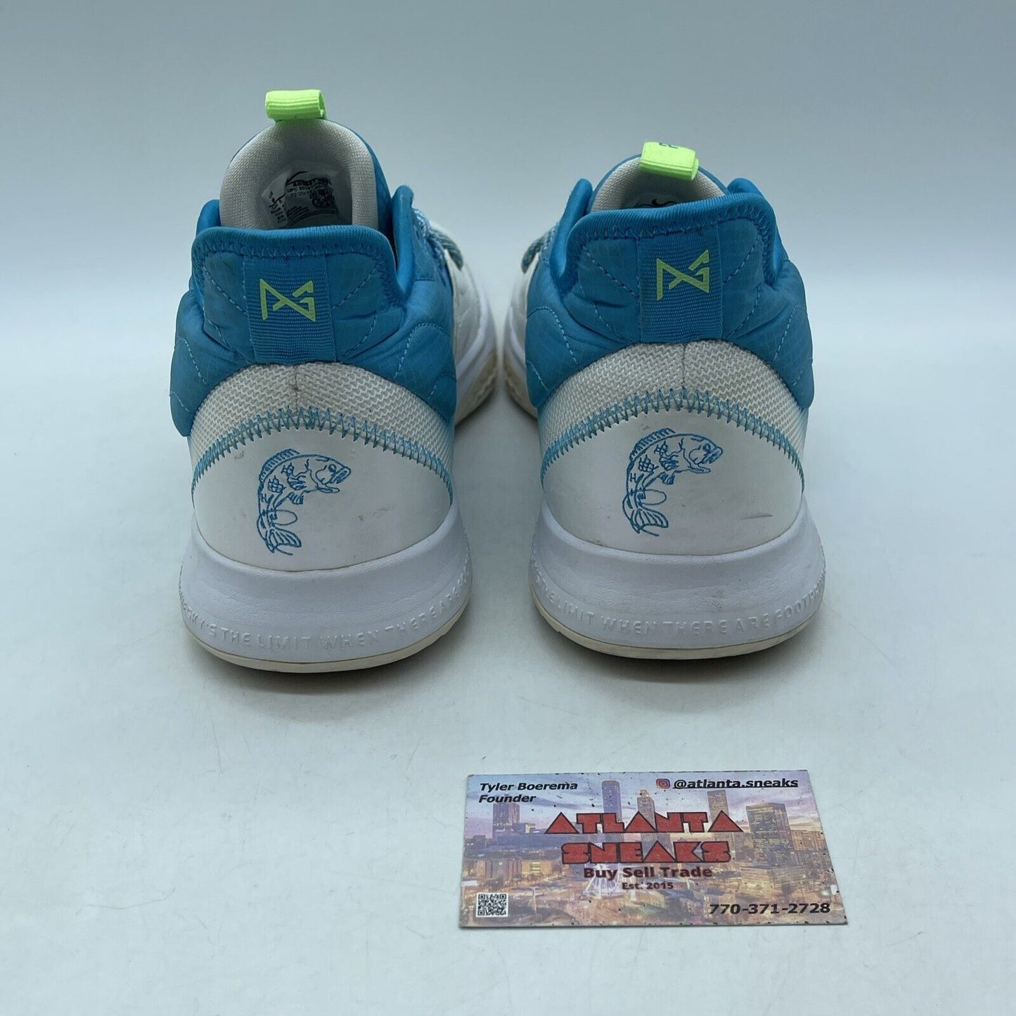 Size 9 - Nike PG 3 Lure White Blue Silver Green Suede (AO2607-005)