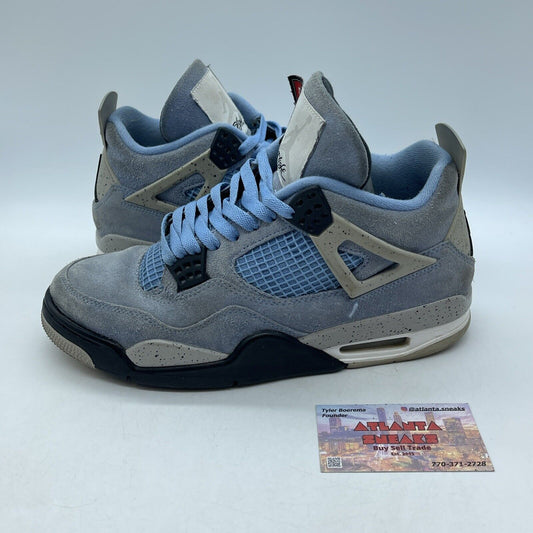 Size 9 - Jordan 4 Retro Mid University Blue Black Grey White Suede (CT8527-400)