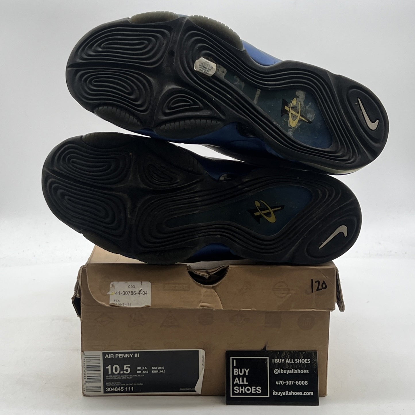 Size 10.5 - Nike Air Penny 3 Retro Royal White (304845-111)