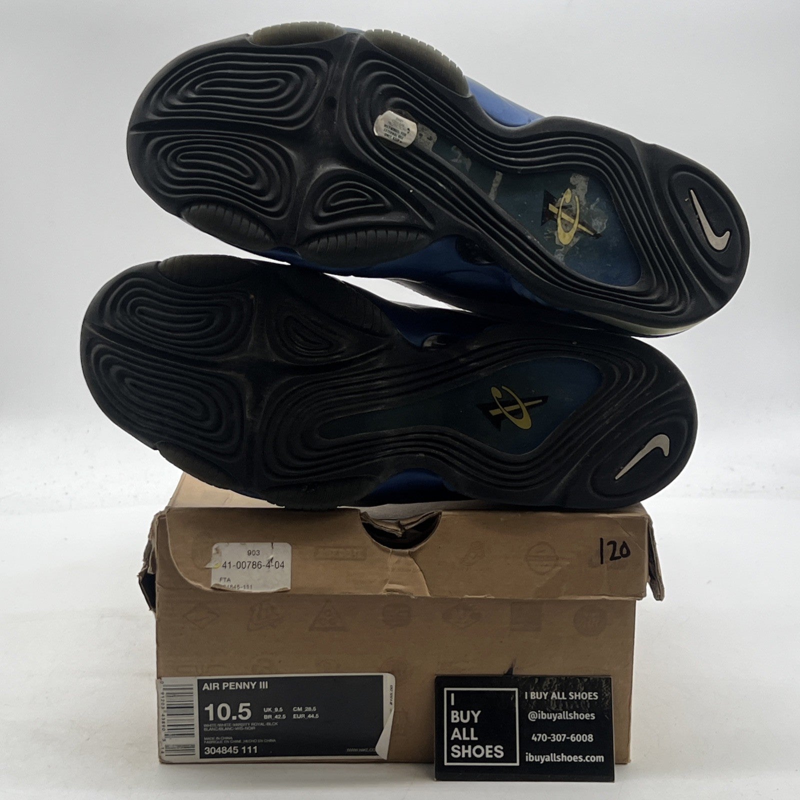 Size 10.5 - Nike Air Penny 3 Retro Royal White (304845-111)