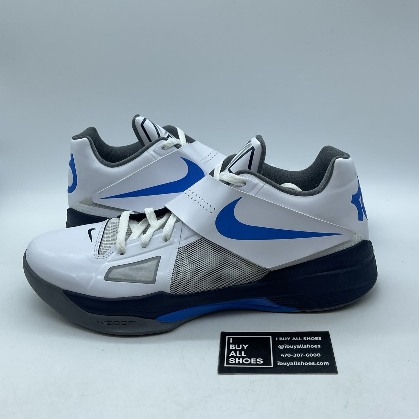 Size 13 - Nike Zoom KD 4 White Photo Blue Grey Leather (473679-100)