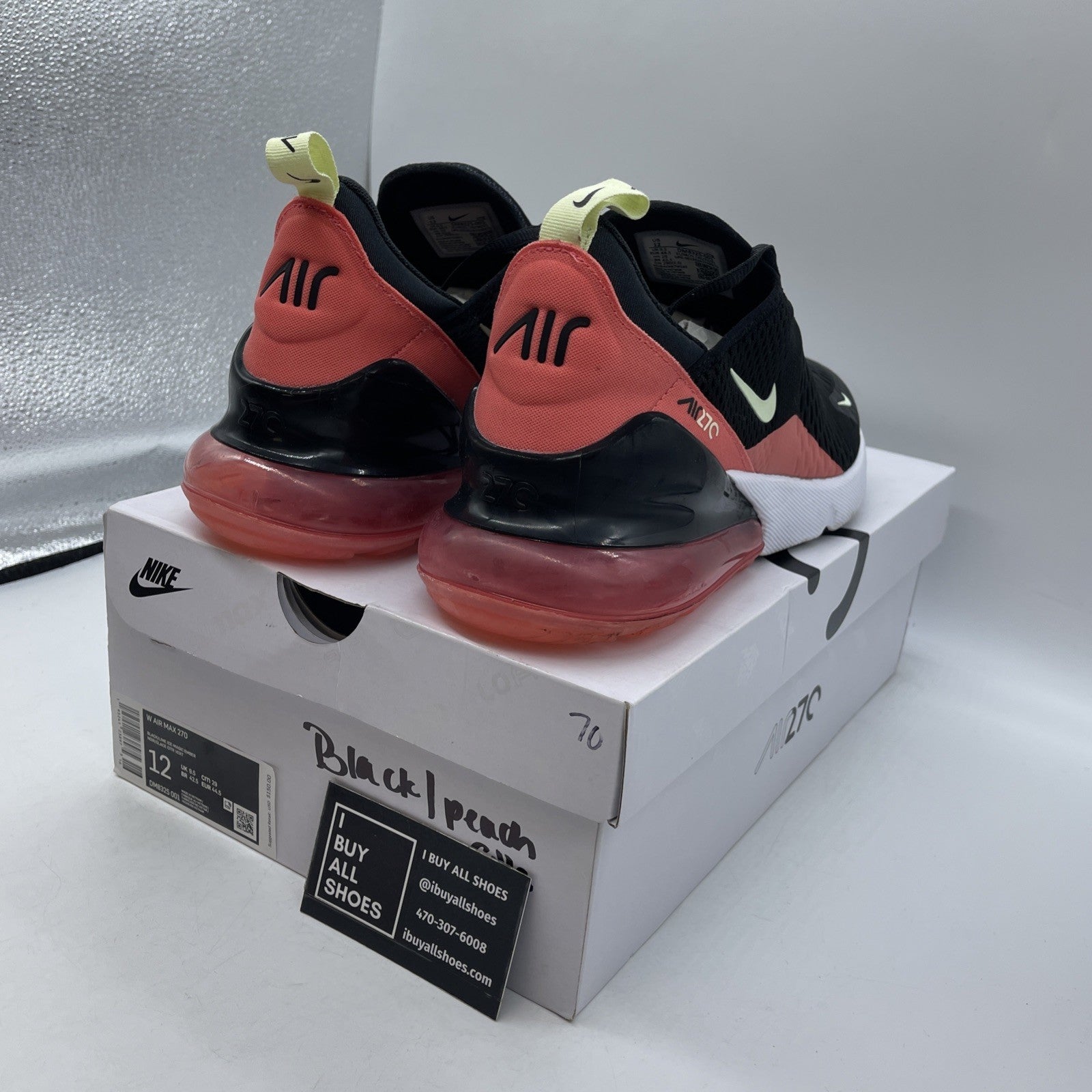 Size 12W - Nike Air Max 270 Black Magic Ember (DM8325-001)