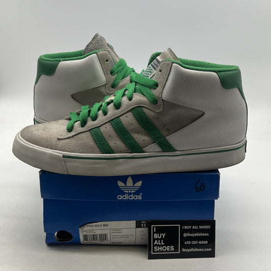 Size 11 - Adidas Campus Vulc Mid Grey White (581905)