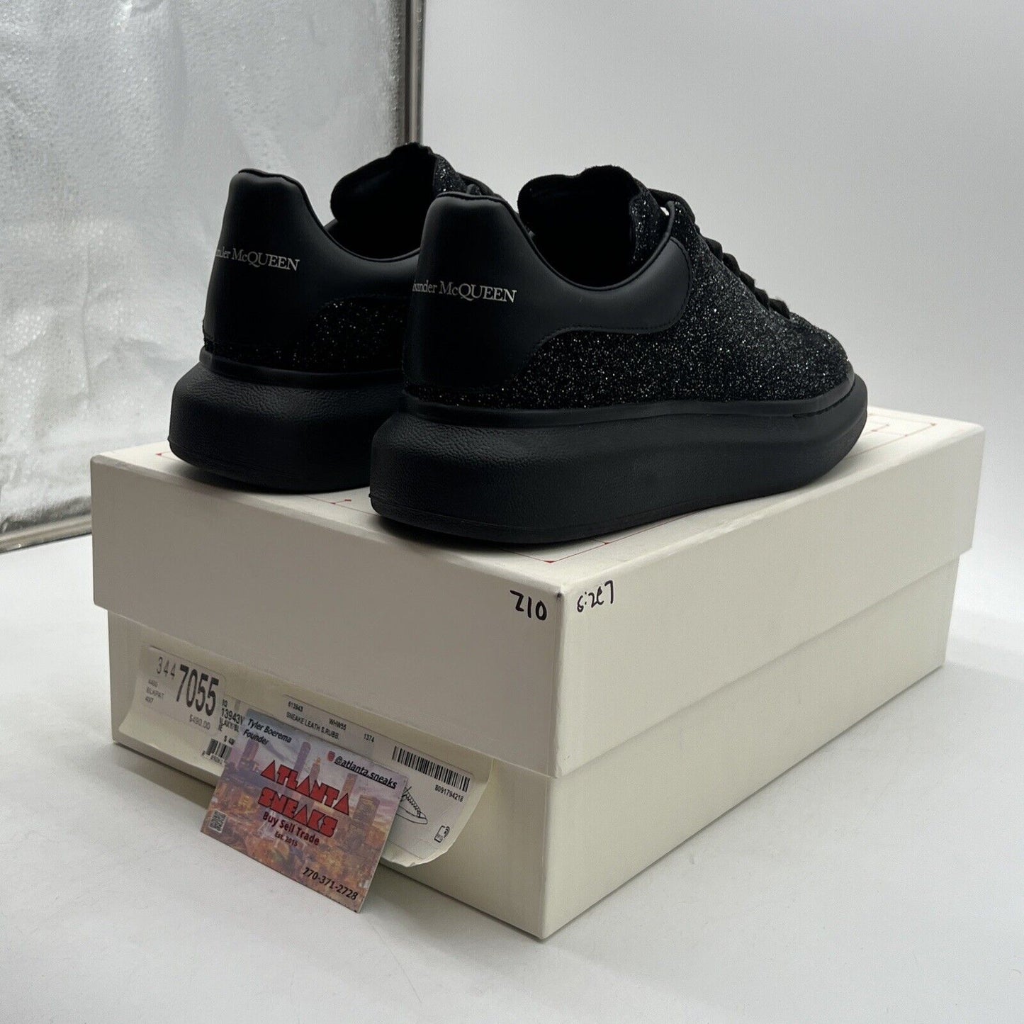 Size 7 - Alexander McQueen Black Galaxy Glitter Oversized Sneakers