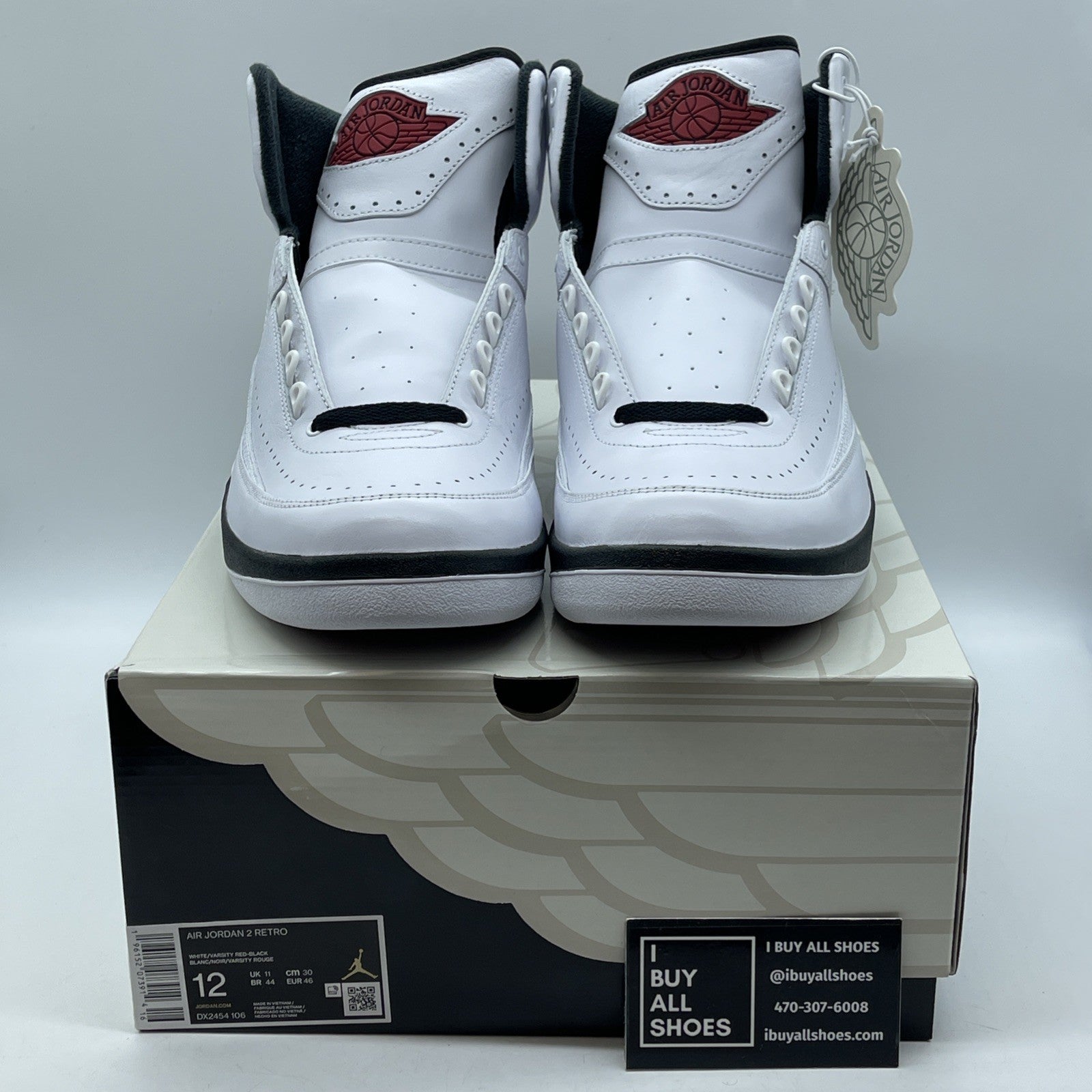 Size 12 - Jordan 2 Retro Mid Chicago White Red Black Leather (DX2454-106)