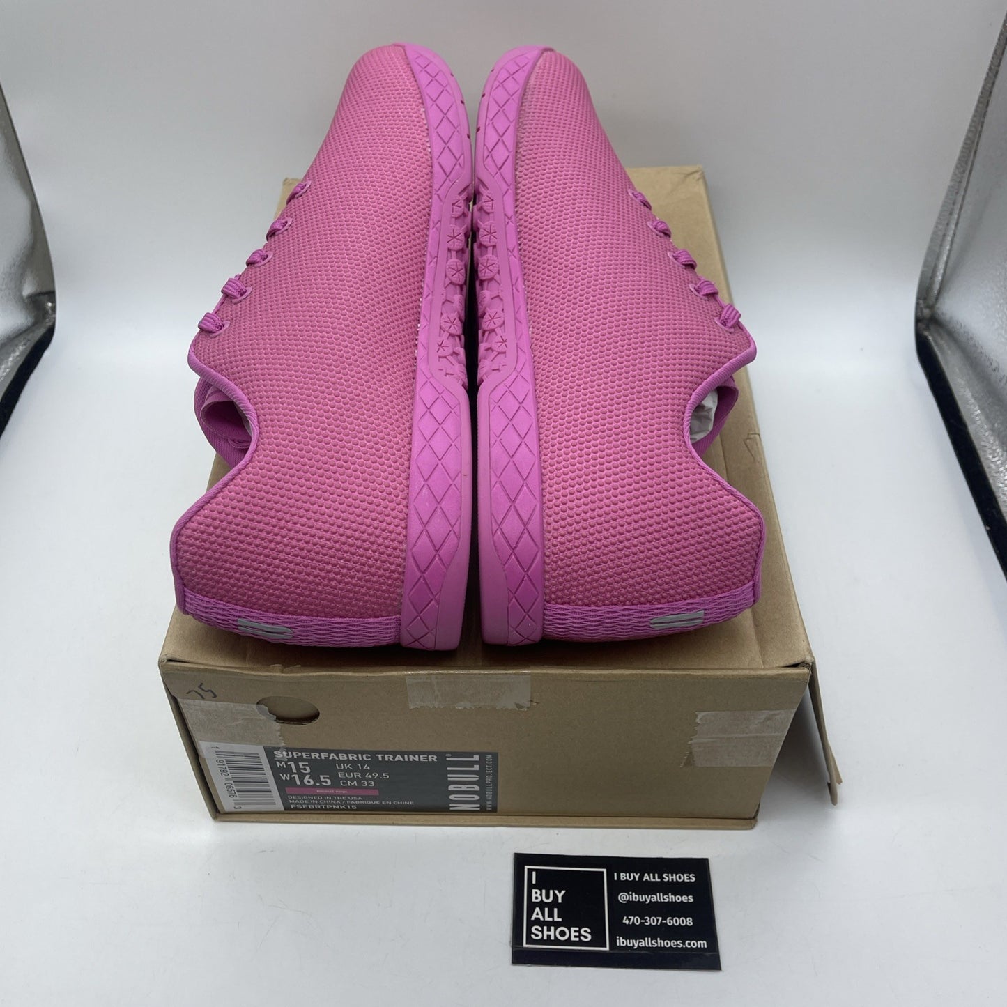 Size 15 - NOBULL Unisex Pink Athletic Trainers Suede Purple Silver (G4MF21EF29)