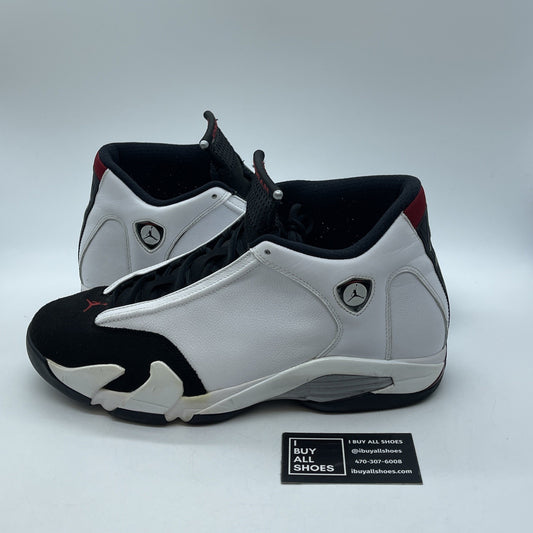 Size 13 - Air Jordan 14 Retro 2014 Black Toe White Suede Leather (487471-102)