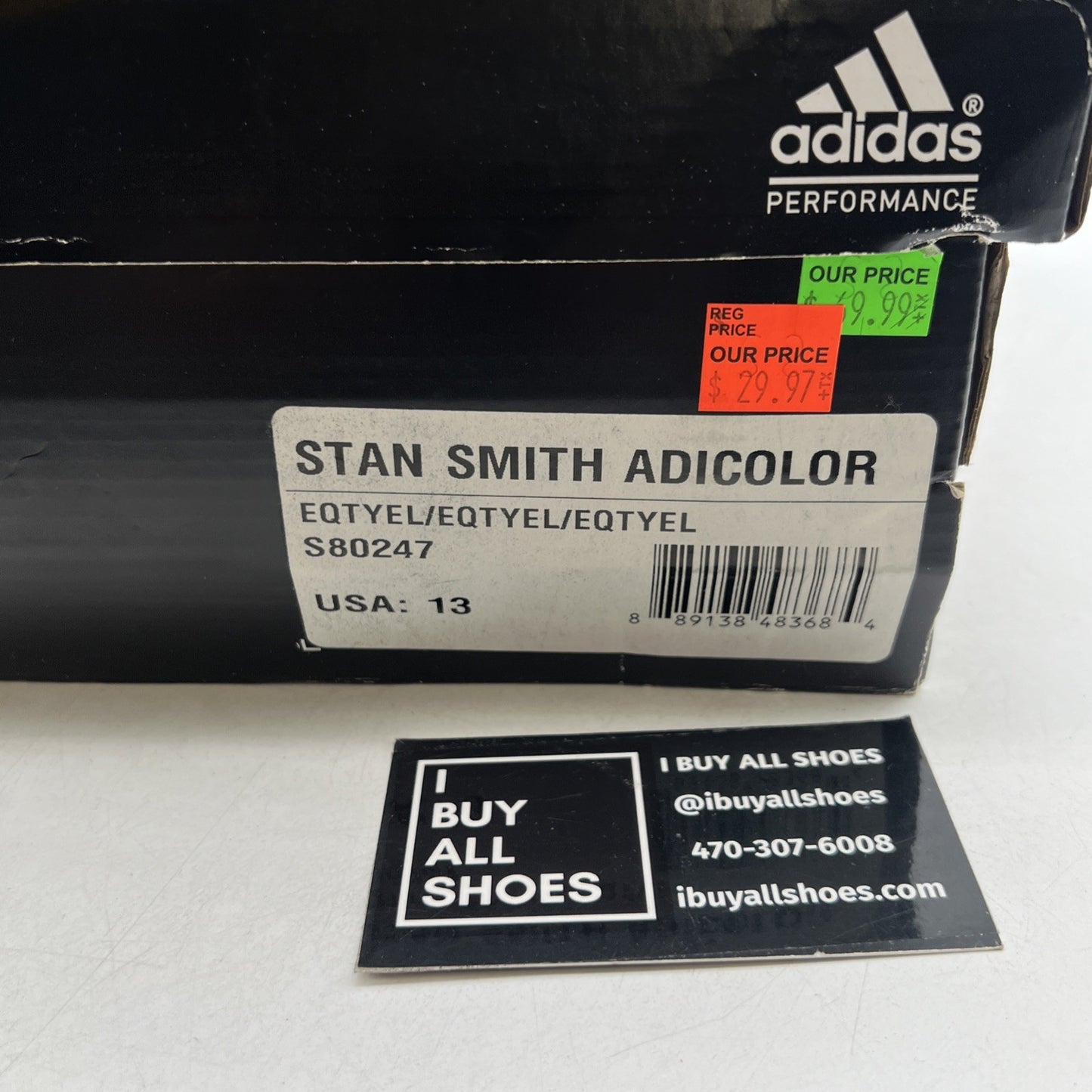 Size 13 - Adidas Stan Smith Adicolor Yellow (S80247)